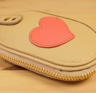 ファスナー式キーケース：スマートキー対応：ハート