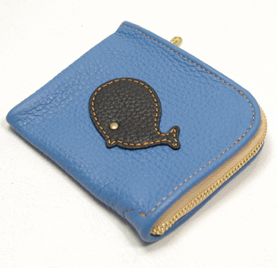L字ファスナーミニ財布：クジラ（鯨）