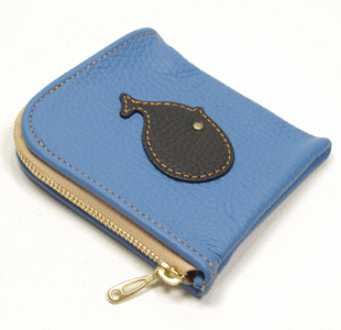 L字ファスナーミニ財布：クジラ（鯨）